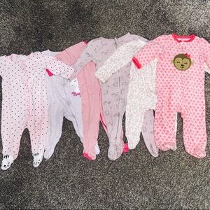 Baby girl footie pjs size 6-9 months